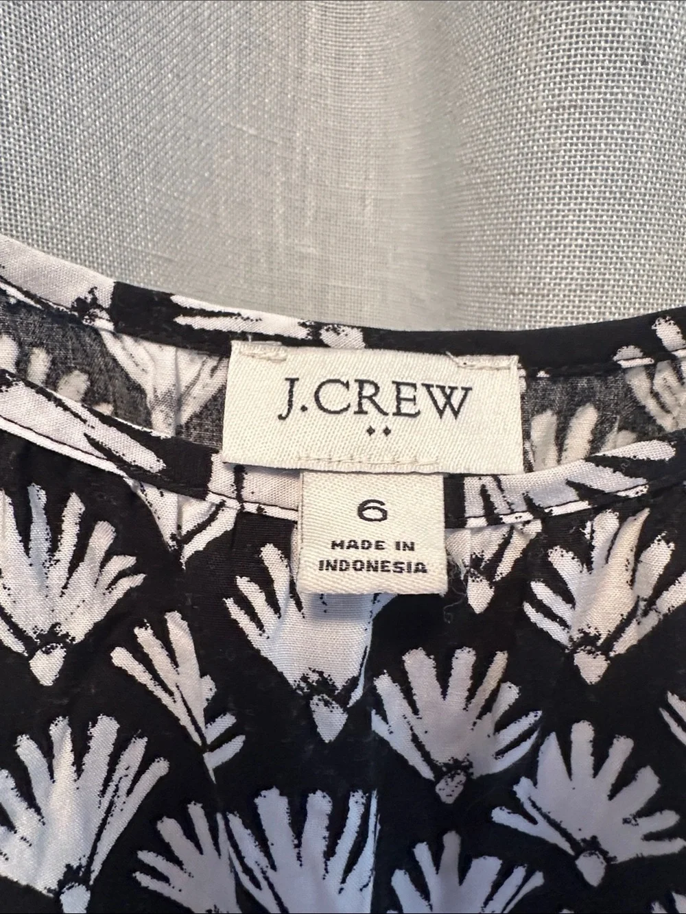 J. Crew Black and White Printed Dress